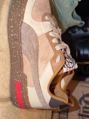 Puma Men's Multi-Tone Brown and Tan Suede Low-Top Sneakers